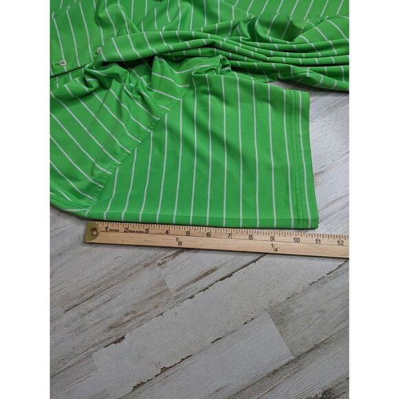 Peter Millar Summer Comfort Mens Large Green White Performance Golf Polo - Picture 8 of 9